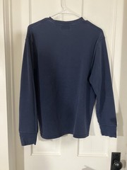 Polo Ralph Lauren Waffle Knit Thermal Long Sleeve Shirt Mens Large Navy Casual