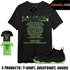 Tee Shirt Matching Foamposite One Black Volt To Match Sneaker Motion T-Shirt