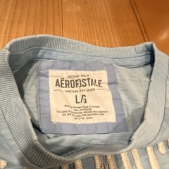 Aéropostale Blue Logo Graphic Print Tee L/G Crew Neck Cotton Knit