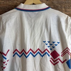 Vintage Manhattan Polo Club Geometric Pattern Short Sleeve Mens Small USA