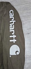 Carhartt Men Shirt X Large TALL Brown Sleeve Logo K231 Long Sleeve Pocket Shirt