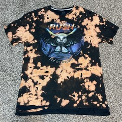 Rush Fly By Night Men T Shirt Largei Black Bleach Acid Wash Distressed Modern