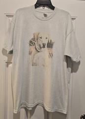 Vintage White Lab Dog Nature Art Graphic Shirt Men’s XXL Gray Steve Hamrick