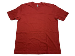American Apparel Sustainable Collection USA MADE Vneck Tee 100% cotton RED L