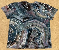 Handmade Ice Tie Dye T-Shirt 2XL Mens Womens Soft Cotton Green Grey Geode