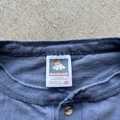 Vintage 90s Deer Shirt Size XXL Blue JPP Nature Outdoor Buck Henley Art Woods