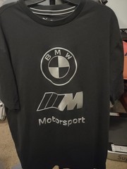 PUMA BMW Motorsport Graphic T-Shirt Black Silver Logo Men’s Large Tee