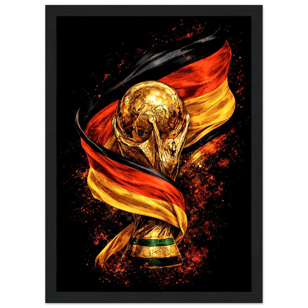 Germany World Cup Semi-Glossy Paper Wooden Framed Poster
