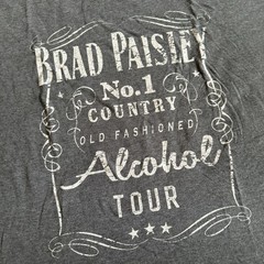 Brad Paisley Alcohol Tour Concert Long Sleeve Shirt Sz 2XL Gray
