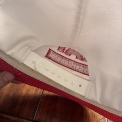 Vintage 90s AAF SnyderGeneral trucker snapback hat white red USA made one size