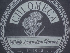 CHI OMEGA Sorority Fraternity White Carnation Formal Small S Long Sleeve Shirt