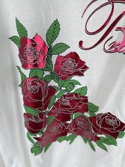 VTG Branson Missouri Shirt Mens XL White Red Foil Roses Floral Single Stitch
