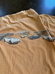 Classic Car Graphic T Shirt Reverse Print Size Large Short Sleeve 100 Cotton USA