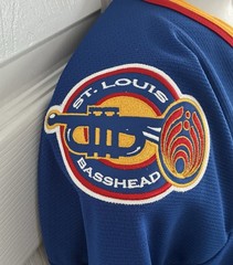 Rare Bassnectar 808 ATS Hockey Jersey St. Louis Blues DJ Sewn Patches S/M