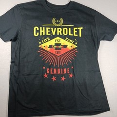 Tee Luv Men’s XL Chevrolet Tshirt Live Fast Multicolored Retro Cars Motorsports