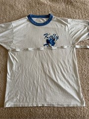 ⁠Vintage Kelly Tires Ringer T-Shirt 80s 90s Retro Automotive Graphic Tee Large