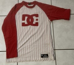 Rare Vtg 90 Y2K DC Shoe Co USA Embroidered Logo Raglan Baseball Skate Jersey L