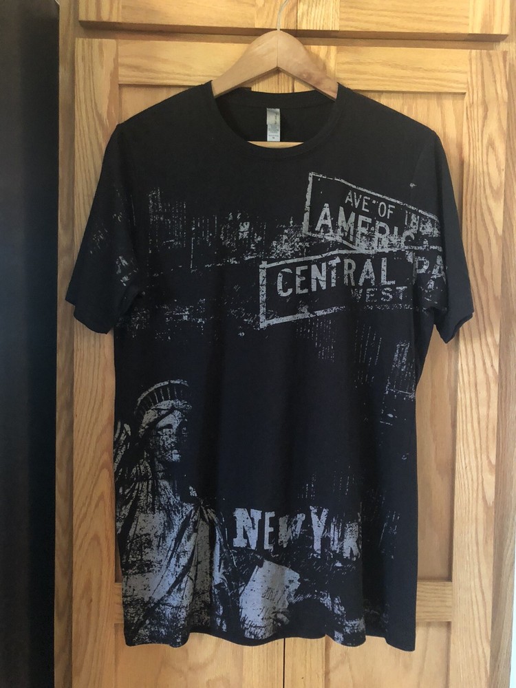 NEXT LEVEL NEW YORK TSHIRT COTTON BLEND BLACK SIZE MEDIUM