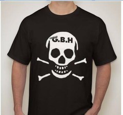 Charged GBH Skull T-shirt Punk Rock Underground Music Rock Medal