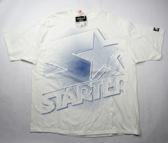 Vtg NOS NWT 90s Starter USA Made T Shirt Single Stitch XXL All Over Print Logo