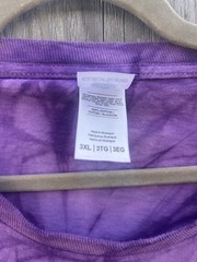 Colortone Men’s Purple Spiral Tie Dye Long Sleeve Cotton Tee Shirt Size 3XL
