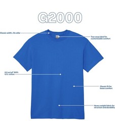 Gildan G2000/ Unisex Ultra Cotton/ Short Sleeve T-Shirt/ Carolina Blue/Medium