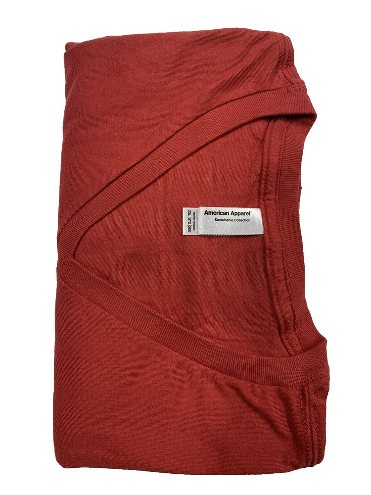 American Apparel Sustainable Collection Unisex Vneck T-shirt 100% cotton Red 2XL