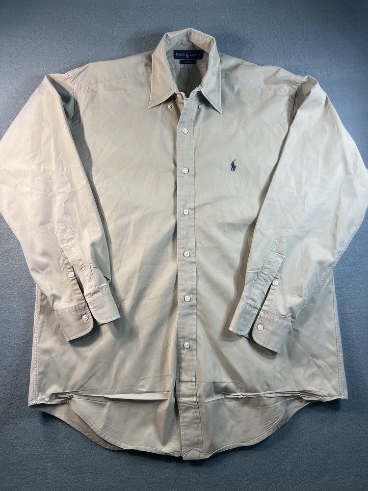 Ralph Lauren Blake Vintage Button-Down Shirt Beige Oversized Men’s MED