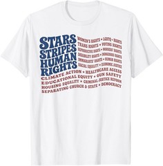 4th of July Shirt Stars Stripes and Human Rights USA Flag T-Shirt