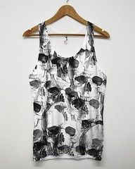 Spooky Skull All Over Vest Sublimation Tank Top Emo Hipster Indie Summer Grunge