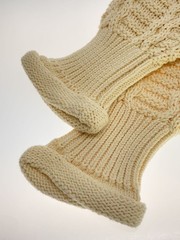 Other Brands: HIROKI TSUZUKI Knit Sweater (Thick) FREE Cotton Beige Solid Color