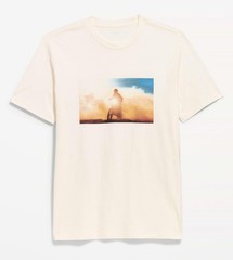 Old Navy Shirt Mens Medium White Motorcycle Graphic Soft-Washed Tee Tagless NWT