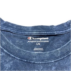 Champion Script Logo T Shirt Mens L Blue Mineral Wash Heritage