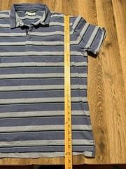 Goodthreads Shirt Men’s XXL Blue Grey Green Black Striped 1/4 Button Collared