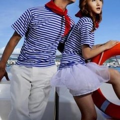 Classic Navy Blue and White Striped Tshirt for Men in Sports and Casual Style
