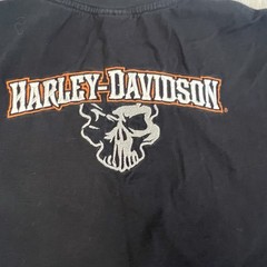 Harley-Davidson Men’s Medium Black Skull Graphic T-Shirt Embroidered Logo