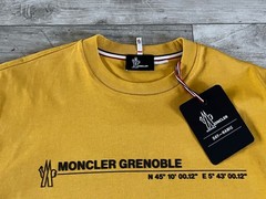 NWT Mens Moncler Grenoble Mustard Manica Corta Cotton Tee Shirt sz M $325