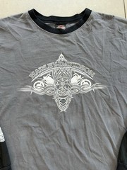 Vintage Harley Davison Two Tone Tribal Motorcycle Biker Long Sleeve Tee Shirt XL