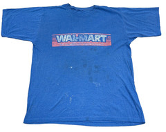 Vintage Walmart Shirt Men XL Blue 90s Single Stitch USA Grunge Thrashed Faded *