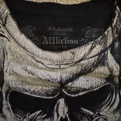 Affliction Puppet Master Shirt Angels vs Demons Gray Men’s XL Rare Y2K