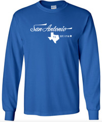 San Antonio Texas State T-Shirt Long Sleeve Graphic tee Unisex apparel Text