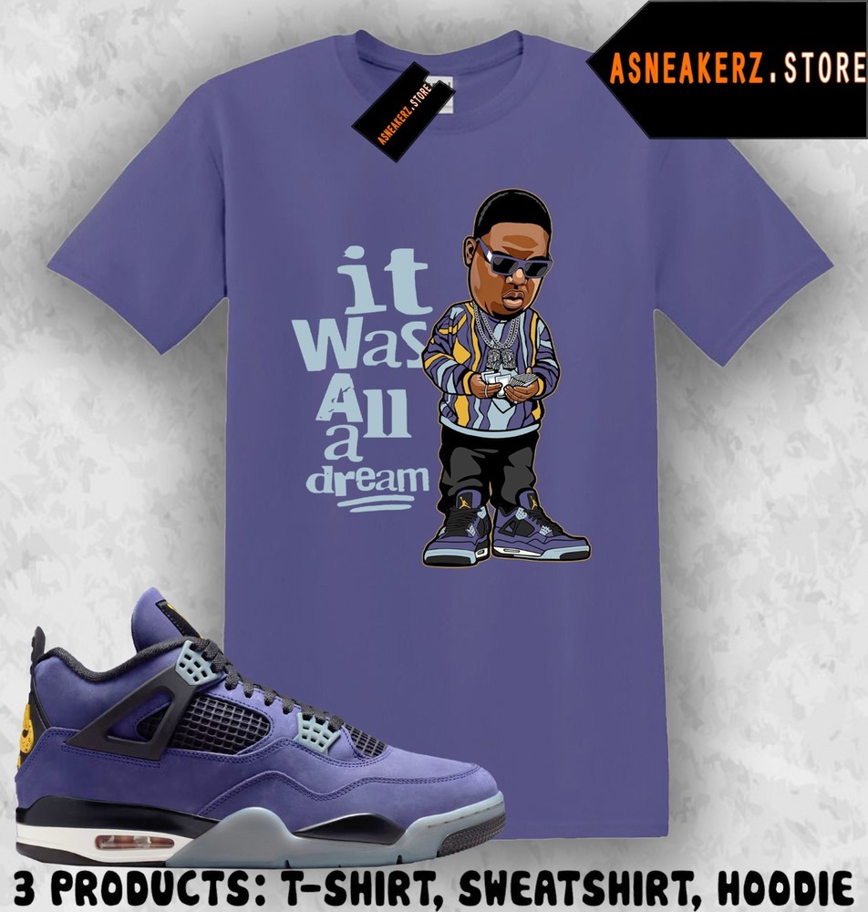 Tee Shirt Matching AJ 4 Lakers Lakeshow 2026 To Match Sneaker Sneakerhead Biggie