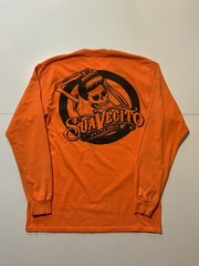 Lot Of 2 Suavecito Pomade Hair Styling Graphic L/S Orange Neon T-Shirts Sz. M