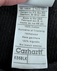 Vintage Carhartt K56 Black Waffle Knit Thermal Shirt Mens L Made In USA Workwear
