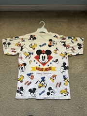 Men’s Vintage Disney Characters Mickey Mouse All Over Print T Shirt Medium/Large