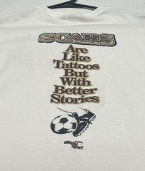 Utopia Sports Funny Y2K Soccer T Shirt Size Large White
