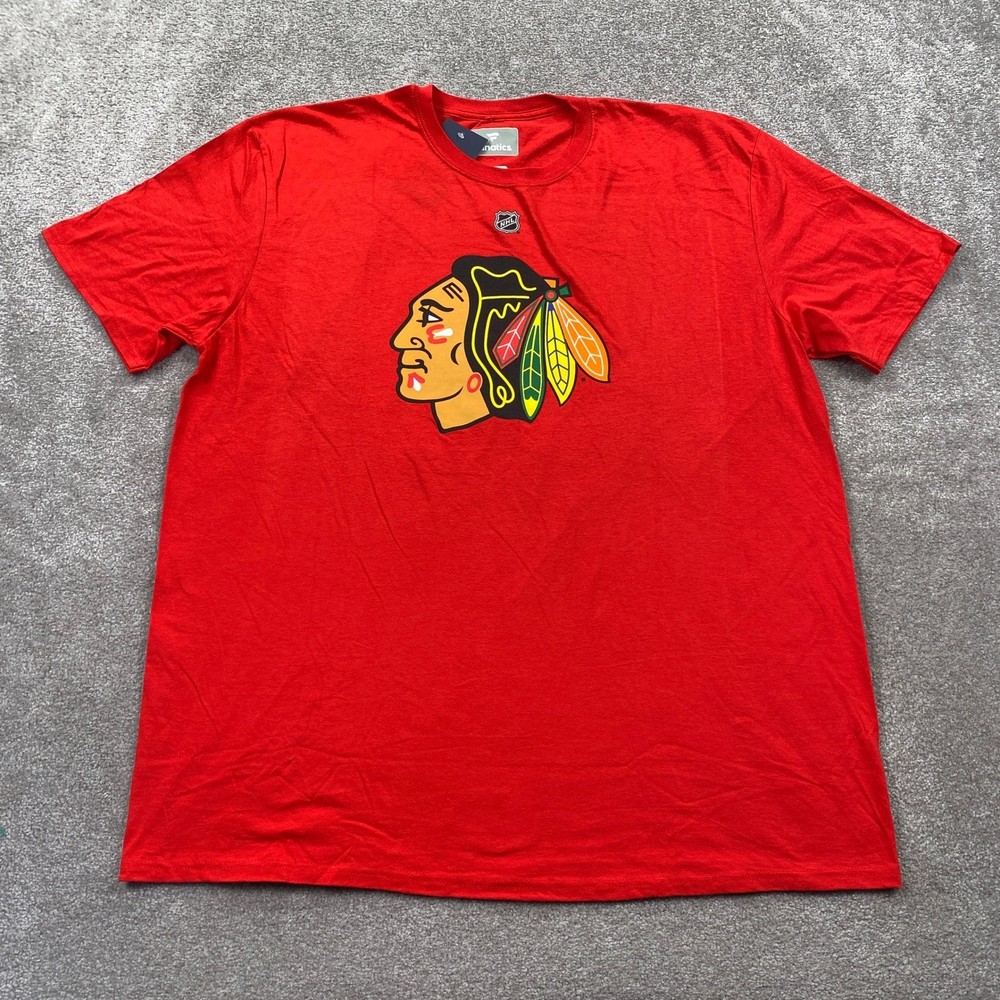Fanatics Chicago Blackhawks Connor Bedard 98 Red NHL Hockey Jersey T Shirt 2XL
