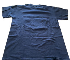 UNITED STATES NAVY Emblem Nautical Eagle Rope & Chain Blue t shirt size M approx