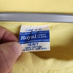 Vintage Brass Balls Saloon Shirt Mens Large Yellow Royal Ocean City 80s Graphic