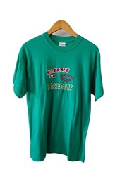 Gildan Ultra Blend T-Shirt Mens M Green St Patrick’s Day S/S Embroidered Kiss Me